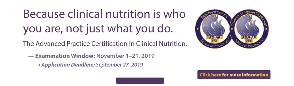 Advanced Practice Certification  in Clinical Nutrition
